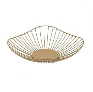 Panier à fruits en or incurvé large, design moderne en fil ouvert, décoration de maison de luxe, bol de présentation élégant, finition de qualité supérieure - Product Image 1