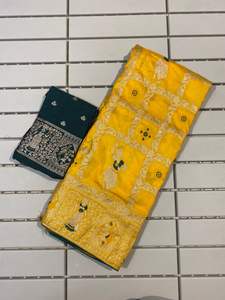 ผ้าส่าหรีขอบผ้าทอลายโดลาผ้าไหมซารีจากนักออกแบบล่าสุด - Product Image 6