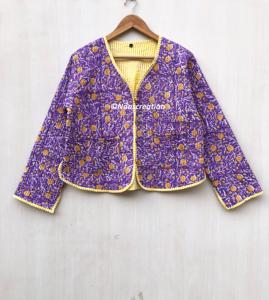 Vestes matelassées indiennes faites à la main, en coton, style bohème, veste d'automne et d'hiver, streetwear, veste matelassée réversible bohème - Product Image 4