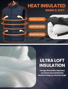 Vente directe d'usine Meilleures ventes Veste d'hiver décontractée pour homme Vêtement d'extérieur de haute qualité Respirant Fermeture éclair personnalisée Col en V Gilet matelassé 100% - Product Image 3