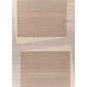 พรมขนสัตว์อัฟกันสีเบจและสีน้ำตาลลายตารางแบบทอเรียบ รุ่น ADWL-152 สำหรับใช้ในบ้าน ลายแบบนามธรรม - Product Image 1