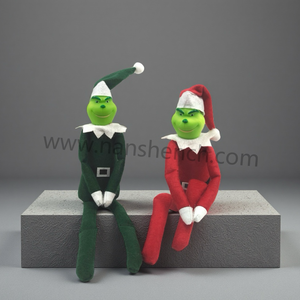Venta al por mayor de fábrica, adornos navideños transfronterizos, <span class=keywords><strong>muñecos</strong></span> de elfo y <span class=keywords><strong>Grinch</strong></span> de peluche para decoraciones navideñas - Product Image 3