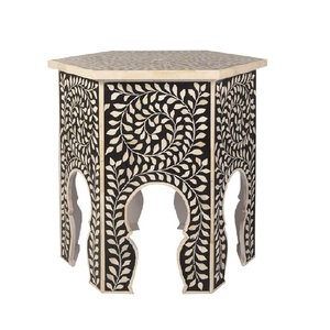 Indian Supplier Handcrafted Elegant Bone Inlay Stool <b>for</b> Cozy Reading Nooks or Living Room Spaces Available <b>for</b> Sale - Product Image 1