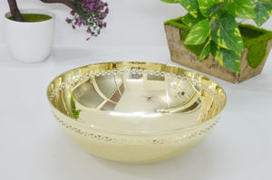 ชามทองเหลืองเคลือบเงาสุดหรูสำหรับใช้ในบ้านและบนโต๊ะอาหารชามเสิร์ฟป๊อปคอร์นทองแบบเจาะรูดีไซน์ไม่เหมือนใคร - Product Image 5