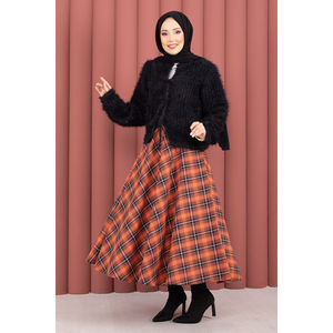 Vera Black Plush Cardigan Front-Tie Casual Bohemian Style Jacquard <b>Wool</b> Material Print Lace for Spring Summer Autumn Winter - Product Image 4