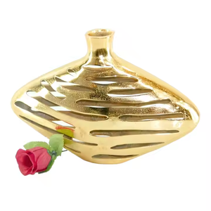 Florero de Metal extravagante, jarrón de Metal hecho a mano de diseñador, Superior decoración interior, clase alta Premium con precio de descuento - Product Image 5