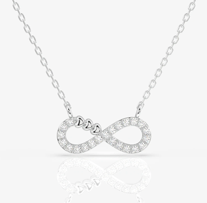 Luxury Infinity Heart 925 Sterling Silver Moissanite Engagement Romantic <b>Meaningful</b> Forever Love Pendant <b>Necklace</b> Lucky Number 8 - Product Image 3
