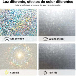 Film auto-adhésif anti-UV en verre arc-en-ciel décoratif anti-déflagrant pour l'extérieur appartement salon cuisine utilisation opaque - Product Image 2