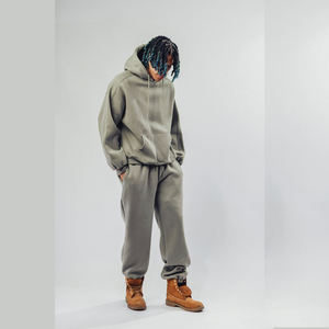 Sweat-shirt et pantalon de survêtement pour homme, style streetwear urbain, épaules tombantes, molleton de coton 500 GSM, coupe ample, mode décontractée, OEM, étiquette privée - Product Image 4