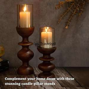 Candelabro de Madera Natural de Primera Calidad Hecho a Mano, Decoración Ecológica para el Hogar, para Espacios de Estar, Tradebyd - Product Image 3