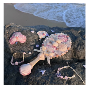 Espejo decorativo Seashell diseñado con cuidado a mano Espejo Seashell de Vietnam ideal para temas tranquilos y rústicos - Product Image 1