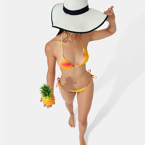 Meilleure vente ensemble de bikini pour femmes à quantité minimale de commande bas dernier design de couleur unie ensemble de bikini pour femmes au prix de gros - Product Image 4