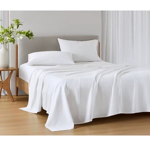 Draps de lit King Size en coton 100% de qualité supérieure, doux, respirant, coton de luxe pour la maison et l'hôtel, disponible pour l'exportation - Product Image 1