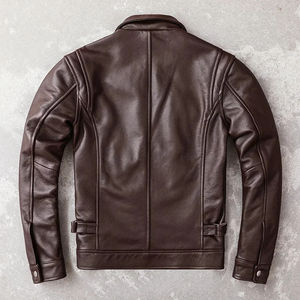 Chaqueta de cuero de PU para motocicleta Retro con capucha desmontable para hombre, chaqueta gruesa ajustada para otoño e invierno, moda para hombre - Product Image 6
