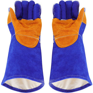 Guantes de soldadura de trabajo de cuero de vaca de alta calidad con protección de seguridad - Product Image 1