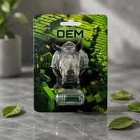 Emballage personnalisé imprimé noir 300K White Panther, emballage de pilules Green Rhino, carte d'emballage avec boîte de présentation