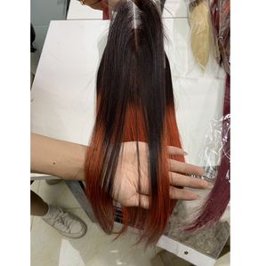 Vierge 100% vietnamien Remy cheveux fermeture pour Ombre Orange 22 pouces longueur personnalisée sans produits chimiques ou emmêlements de couleur faisceaux - Product Image 1