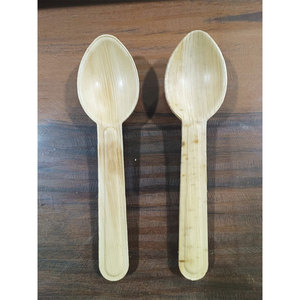 Cucharas de cubiertos desechables de hoja de palma de 160 mm biodegradables ecológicas más buscadas para uso de postres en viajes de bodas - Product Image 5