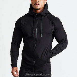 Sudadera con capucha y cremallera Lisa para hombre, chándal deportivo de algodón de invierno de dos piezas con logotipo personalizado de alta calidad para gimnasio y correr - Product Image 4