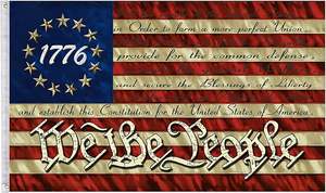 3x5 फीट हम लोग विंटेज बेसी ट्रॉस ध्वज-चाय से सना 13 स्टार 1776 अमेरिकी ध्वज, औपनिवेशिक संविधान के झंडे - Product Image 5