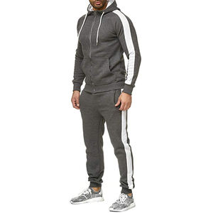 Venta al por mayor en blanco Oversized Sweatsuit Algodón Baggy Zip up Sudadera con capucha y chándal de neopreno para los hombres - Product Image 6
