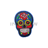 Patchs personnalisés faits main en tissu sergé Skelton, brodés, en PVC, en chenille, tissés, imprimés, en bullion, en tissu, en forme de cœur et de fleur