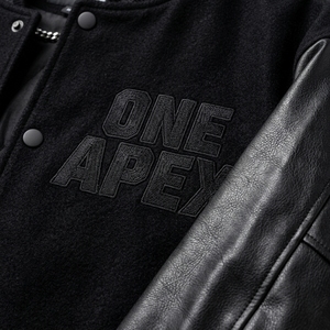 Custom <b>Jacket</b> Wool Body PU <b>Leather</b> Sleeves Chenille Embroidery Letterman Baseball <b>Jacket</b> OEM ODM <b>Men's</b> Black Varsity - Product Image 6