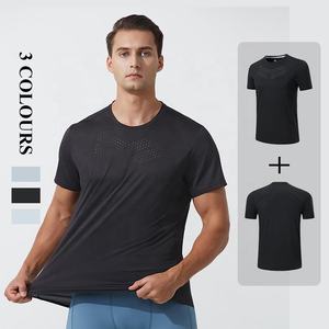Camiseta de verano de secado rápido para entrenamiento al aire libre, ropa de gimnasio de cuello redondo, de manga corta Camiseta deportiva para hombre, cuello redondo deportivo - Product Image 1