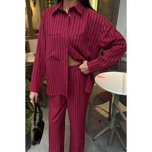 Costume palazzo rayé décontracté avec pantalon 10092 - Product Image 5