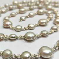 Chaîne de connecteurs en laiton de haute qualité avec perles naturelles et placage multicolore pour la fabrication de bijoux (bracelets, colliers), vendue au mètre