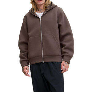 Sudadera con capucha con cremallera recortada de felpa francesa y logotipo personalizado fabricantes de ropa de gran tamaño sudaderas Jersey grueso de alta calidad - Product Image 6