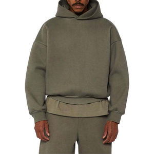 Chándal unisex con logotipo personalizado, 100% algodón polar transpirable, con hombros caídos, de gran tamaño, para hombre - Product Image 5