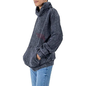 เสื้อมีฮู้ดสำหรับผู้ชายผ้าซักกรดแบบมีฮู้ดผ้าซักแบบมีกรดดีไซน์ล่าสุดสำหรับผู้ชาย - Product Image 3