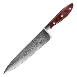 มีดเชฟเหล็กดามัสกัสแบบมืออาชีพด้ามไม้ - Product Image 4