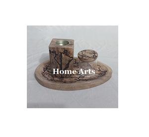 Mabkhar en bois de qualité supérieure, taille et forme personnalisées, avec travail en nacre, boîte et plateau, brûleur à encens Dukhoon Oud - Product Image 4