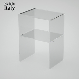 Mesa auxiliar de acrílico transparente moderna muebles de salón de diseño Nora hechos en Italia - Product Image 1