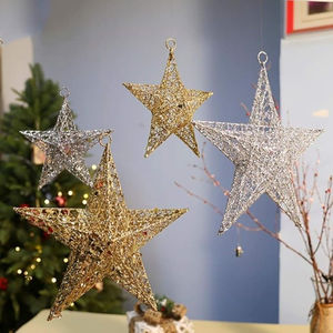 Greatest Quality Metal Iron Copper Finish <b>Christmas</b> Hanging Star Wholesale Home Festive Party <b>Christmas</b> Decor Item in Low Price - Product Image 5