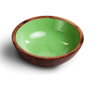 Cuenco de madera de acacia para servir al mejor precio, ensaladera más vendida, tamaño personalizado, hecho en La India - Product Image 3