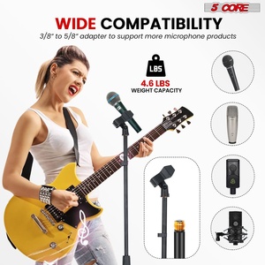 ขาตั้งไมโครโฟนแบบตั้งพื้น 5Core รุ่น Heavy Duty ปรับความสูงได้ สำหรับร้องเพลงบนเวทีและในสตูดิโอ - Product Image 2