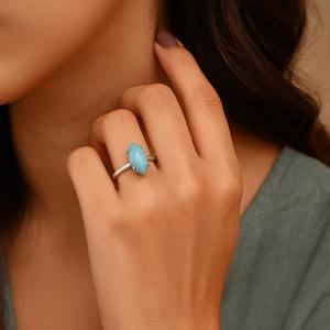 แหวนลาริมาร์ทรงโค้งที่ไม่เหมือนใครสำหรับจักระสันติภาพหรือลำคอและความชัดเจนภายในสินค้าส่งตรงจากโรงงาน - Product Image 3