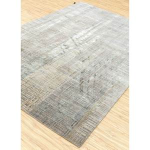 Alfombra Kavi Gris y Negra Anudada a Mano de Lana y Seda de Bambú con Patrón Abstracto Srb(701) para Uso Doméstico - Product Image 2