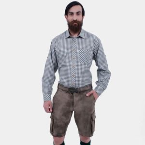 กางเกงขาสั้นหนังบาวาเรียพรีเมี่ยมแบบดั้งเดิมมีการเย็บอย่างละเอียดและสายเอี๊ยมสำหรับ Oktoberfest - Product Image 6