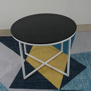 SFBT024 - Mesa de Sofá de Diseño Minimalista con Reposapiés Contemporáneo en Forma de Ch Thp y Vidrio Templado Negro - Product Image 3