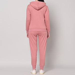 Conjunto Deportivo de Alta Calidad para Mujer, Sudadera con Capucha de Manga Larga y Cremallera Completa, Pantalones Jogger Holgados para Correr - Product Image 3