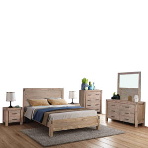 Queen Size Solid Wood Platform <b>Bed</b> Frame Minimalist Bedroom Furniture Wooden <b>Bed</b> <b>Rustic</b> Design Made in Vietnam OEM/ODM - Product Image 1