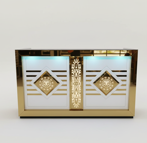 Nouvelle conception unique de comptoir d'exposition de mariage de luxe de haute qualité, présentoirs de réception fabriqués en acier inoxydable - Product Image 1