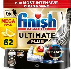 Finish Ultimate Plus, comprimés pour lave-vaisselle, citron, 62 unités - Product Image 4