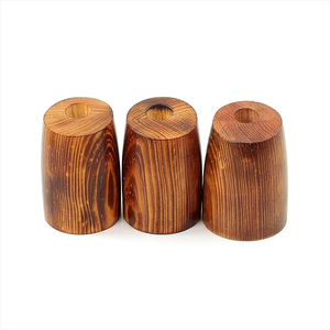 Portavelas de madera hecho a mano, portavelas de madera Natural rústica para decoración del hogar y ambiente acogedor - Product Image 6