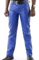 Pantalones de piel de oveja auténtica para hombre, calzas de piel auténtica