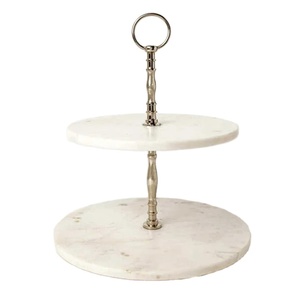 Pierre de marbre avec poignée en métal gâteau et Dessert support outils rond créatif moderne gâteau et pâtisseries support vente chaude - Product Image 3